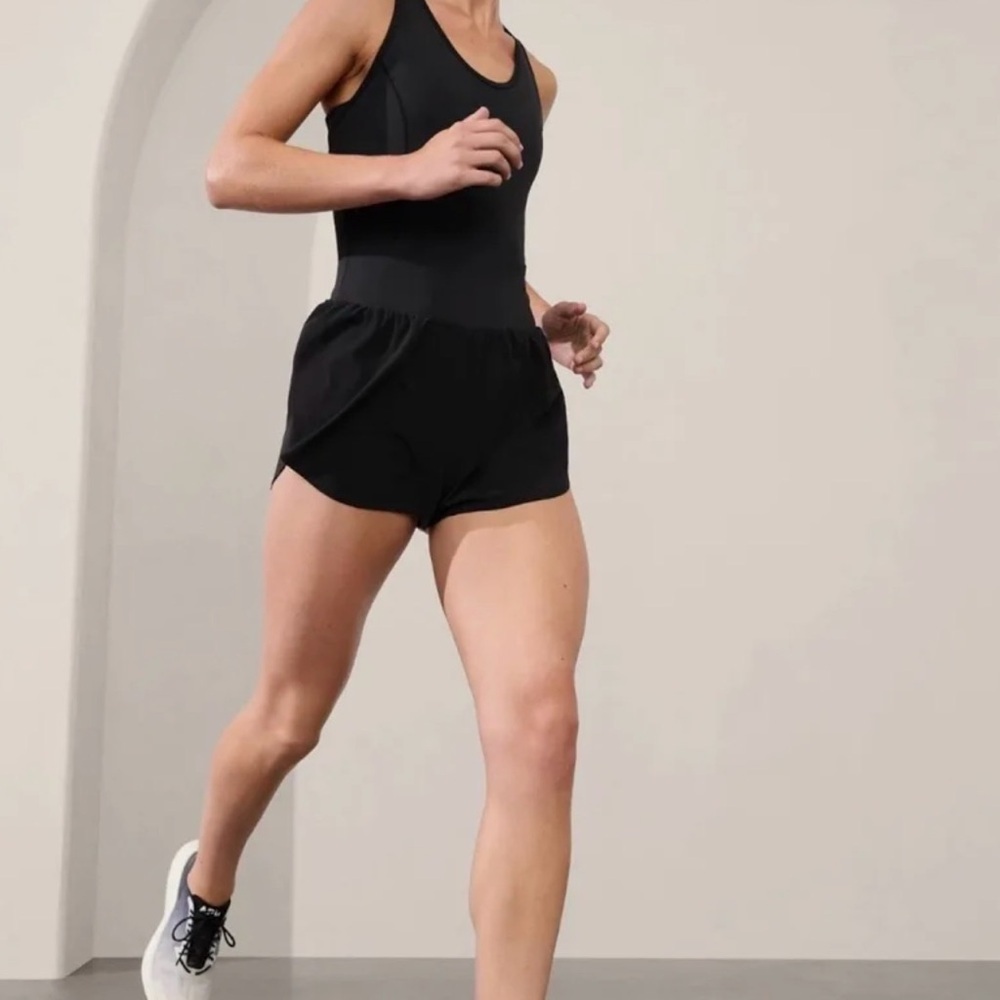 Athleta Crossover Runsie Romper Black, Size Small